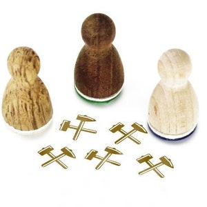 Stemplino Ministempel - Schlägel und Eisen - Holzstempel für Tagebuch Planer Bergmann Bergbau Bau Werkzeug Schaubergwerk Hobby