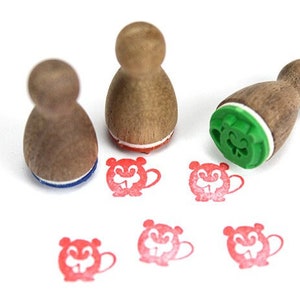 Stemplino Ministempel -Dustin Biber- Holzstempel Holzstempel für Basteln Tagebuch Planer Bullet Journal Planner Waldtiere Zoo