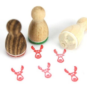 Mini Stempel -Rainer Rentier- Motivstempel Winter Tier Weihnachten Hirsch Reh