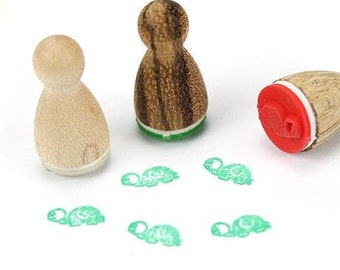 Stemplino Ministempel - Sandy Schildkröte - Mini Stempel Holzstempel für Tagebuch Planer Bullet Journal Zoo Tiere Amphibie Reptil