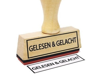 Textstempel Gelesen & Gelacht - witzige Stempel mit Sprüchen Leherstempel Firmenstempel Bürostempel Kinder Buchstempel