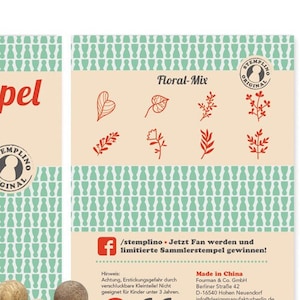 Stempel-Set Mini Stempelset Floral - Mix Blumen Pflanzen Botanisch Motivstempelset Basteln Scrapbooking Bullet Journal Karte DIY Monstera