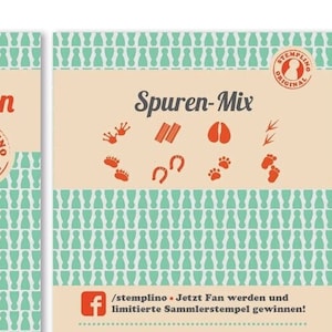 Set di timbri mini set tracce - 8 pezzi timbri con impronte di zampe orso gatto cane volpe rana anatra cavallo bambino macchina gnomo impronta