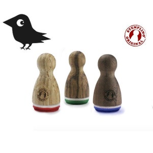 Stemplino Ministempel - Rabe - Holzstempel Tagebuch Planer Bullet Journal Planner Stempeln kleiner Vogel bird Tier Waldtier