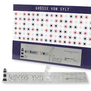 Skulpo® Edelstahl Klappkarten - Grüße von Sylt- 3D Grußkarten Pop-up Karten Basteln Geschenk Kinder Schreibtisch Skulptur Deko Miniatur