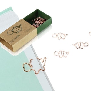 GOLDCLIP paper clip motif dino/dinosaur in rose gold - 15 paper clips in special shape with packaging paper clip file clips bookmark