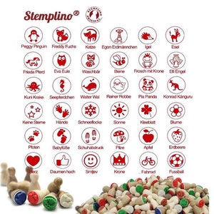 Minisellos Stemplino - Motivo más vendido - Sellos de gnomos para rellenar el calendario de adviento navideño, sellos navideños infantiles, manualidades con animales