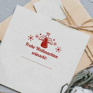 Stemplino L Stempel - Frohe Weihnachten wünscht Engel- Holzstempel zum Basteln Scrapbooking Journal Alben Geschenke Karten selbstmachen