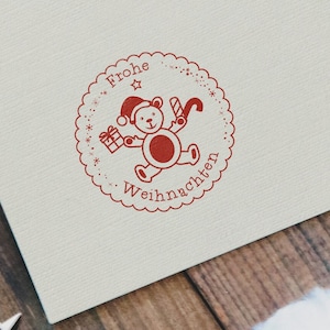 Stemplino L Stamp - Teddy Bear - Wooden Stamp for Crafting Scrapbooking Bullet Journal Albums Gifts Cards DIY