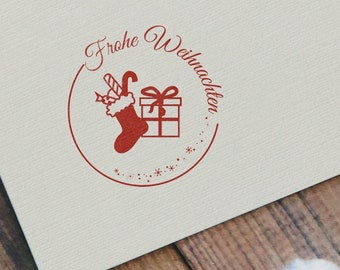 Stemplino L Stempel - Nikolausstiefel Weihnachtsstrümpfe Frohe Weihnachten