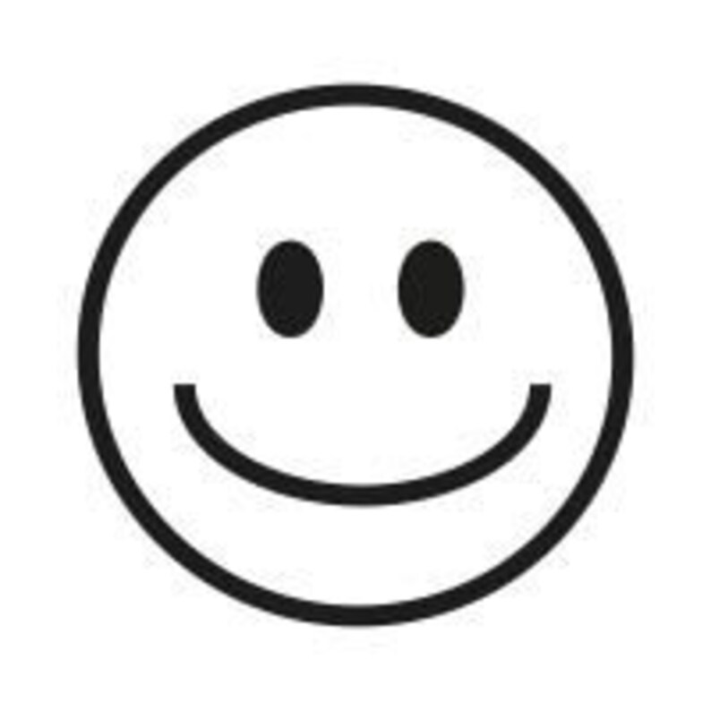Stemplino Midistempel „Happy Smiley“ – 18 Mm Motiv, Holzstempel Für Bullet Journal, Karten & Basteln