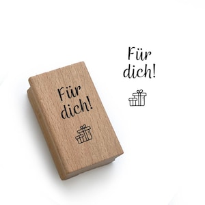 Weihnachten Stempel für Etiketten -Für dich!- persönliche Weihnachtskarte Geschenkverpackung Weihnachtsdeko basteln,Pro-040 18x33mm