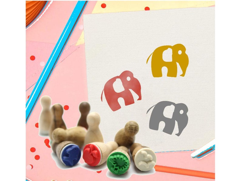 Stemplino Ministempel Elefant kleiner Stempel Tagebuch Planer Reisetagebuch Afrika Zoo Tier Kinderstempel Motivstempel Animal Bild 1