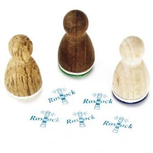 Mini timbro Stemplino - Rostock - timbro in legno per diario di viaggio, diario di viaggio, souvenir, amanti della costa marittima