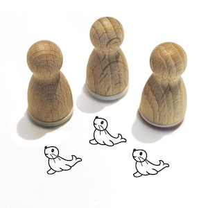 Ministempel -Rosi Robbe- Tier Motiv Kinderstempel zum Basteln Malerei Journal Adventskalender Ideen kleine Geschenke,Serie 10-F023