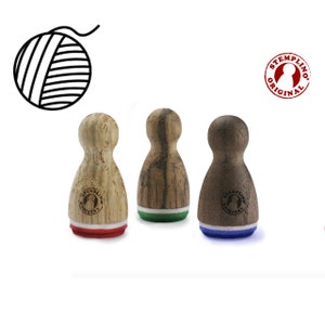 Stemplino Ministempel - Wolle - Holzstempel für Basteln Tagebuch Planer Bullet Journal Stempeln Wollknäul Stricken Häkeln