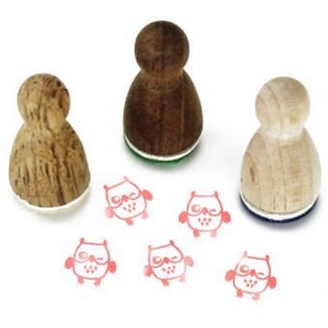 Timbro Stemplino Mini - Gufo - Timbro in legno Timbro in legno per Planner Bullet Journal Planner Gufo Amante dei gufi Animali della foresta | C028
