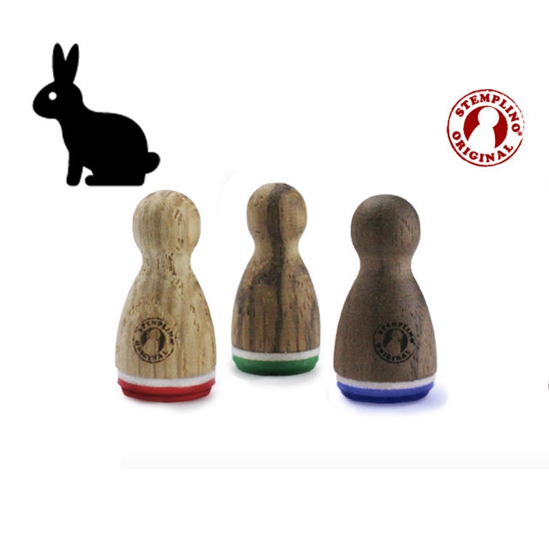 Stemplino Ministempel Hase Mini Stempel Kinder Holzstempel für Tagebuch Journal Ostern basteln Ostereier Kaninchen Kanin Osterhase Bild 2