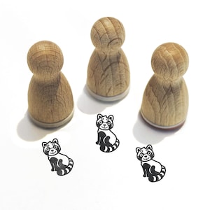 Ministempel -Roy der rote Panda - Tier Motiv Kinderstempel zum Basteln Malerei Journal Adventskalender Ideen Katzenbär,Serie 10-F024