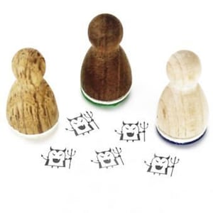 Stemplino Mini Stempel - Duivel - Houten stempel voor ambachten Dagboek Planner Bullet Journal Planner Stempelen Duivel Halloween
