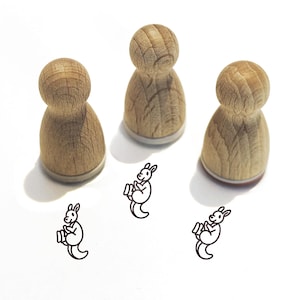 Ministempel -Kiki Känguru- Tier Motiv Kinderstempel zum Basteln Malerei Journal Adventskalender Ideen kleine Geschenke,Serie 10-F073