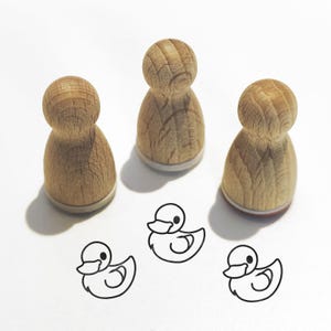 Mini stempel -Ella Duck- dierenmotief kinderstempel voor knutselen, schilderen, dagboek, adventskalender, kleine cadeautjes, rubberen eendje, serie 10-F009