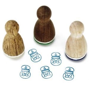 Stemplino Mini Francobollo - Captain Hack - Timbro in legno Motivo Timbro Diario Planner Amante della Costa del Mare Capitano Marinaio Marittimo
