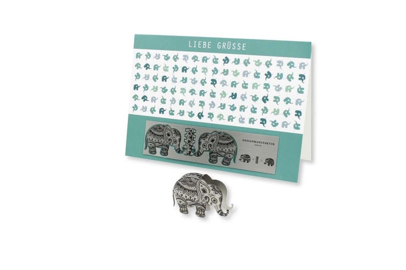 Stainless Steel Greeting Card Elephant image 1