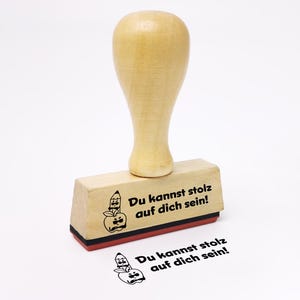 Tampon d'enseignant -Vous pouvez être fier de vous !- Tampon d'enseignant d'école primaire avec dicton et motif pomme, tampon de motivation des élèves 50 mm x 15 mm