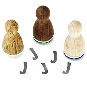 Sello de letra - letra mayúscula J - sello de madera del alfabeto para tarjetas de diario manualidades de calendario, sello para niños letras de nombre personalizadas