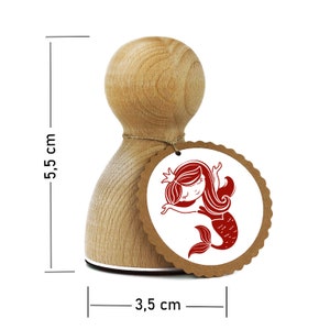 Stemplino L Stempel - Meerjungfrau - Holzstempel zum Basteln Scrapbooking Bullet Journal Alben Geschenke Karten selbstmachen