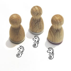 Mini Stempel -Sonja Seahorse- Dierenmotief Kinderstempel voor Ambachten Schilderen Journal Adventskalender Ideeën Aquarium Zee, Serie 10-F056