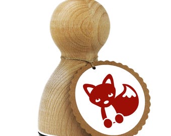 Stemplino L Stamp - Fox Fox - Wooden Stamp for Crafting, Scrapbooking, Bullet Journaling, Albums, Gifts, Cards, DIY