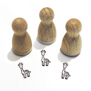 Mini tampon -Gundula Girafe- motif animal tampon pour enfants pour bricolage, peinture, journal, idées de calendrier de l'Avent, safari au zoo, série 10-F067