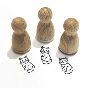Ministempel -Karl Kater- dierenmotief kinderstempel voor ambachten schilderdagboek adventskalender ideeën kattenhuiskat, serie 10-F037
