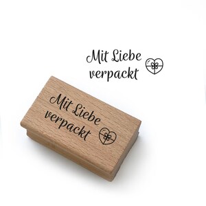 Weihnachten Stempel für Etiketten -Mit Liebe verpackt- persönliche Weihnachtskarte Geschenkverpackung Weihnachtsdeko basteln,Pro-048 44x19mm