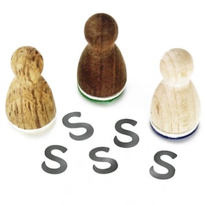 Buchstabenstempel -Großbuchstabe S- Alphabet Holzstempel für Journal Karten Kalender basteln,Kinder Stempel personalisiert Namen Schriftzug