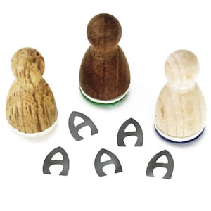 Sello de letras - letra mayúscula A - sello de madera del alfabeto para tarjetas de diario manualidades de calendario, sello para niños letras de nombre personalizadas