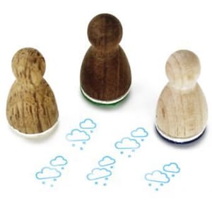 Stemplino mini francobollo nuvole di neve