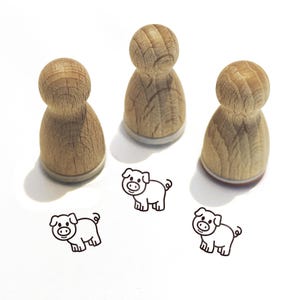 Ministempel -Sully Schwein- Tier Motiv Kinderstempel zum Basteln Malerei Journal Adventskalender Ideen kleine Geschenke,Serie 10-F077
