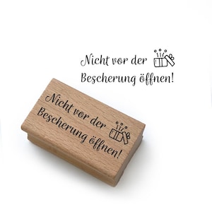 Timbro natalizio per etichette - Non aprire prima di fare regali - Realizza decorazioni personalizzate per confezioni regalo per cartoline di Natale, Pro-049 44 x 17 mm