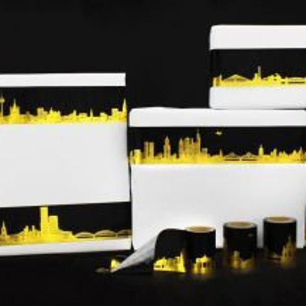 Skytape - München - Skyline Souvenir bedrucktes Klebeband künstlerische Masking Tape Washi Tape zum Basteln Planner Journal Geschenk Deko