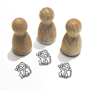 Mini tampon -Alex Monkey- motif animalier tampon pour enfants pour bricolage, peinture, journalisation, idées de calendrier de l'Avent, petits cadeaux, série 10-F061