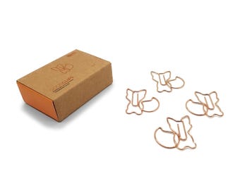 GOLDCLIP paper clip fox motif rose gold - 15 special-shaped paper clips with packaging | Paper clip | Bookmark | Teacher | Forest animal