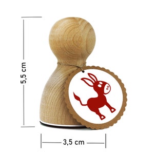 Stemplino L Stempel - Esel - Holzstempel zum Basteln Scrapbooking Bullet Journal Alben Geschenke Karten selbstmachen