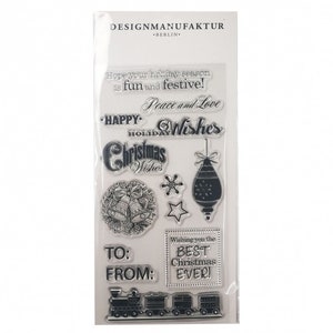 Silicone stamp set customizable - Christmas II - Christmas gift Christmas wreath decoration ornament snowflake star train steam locomotive