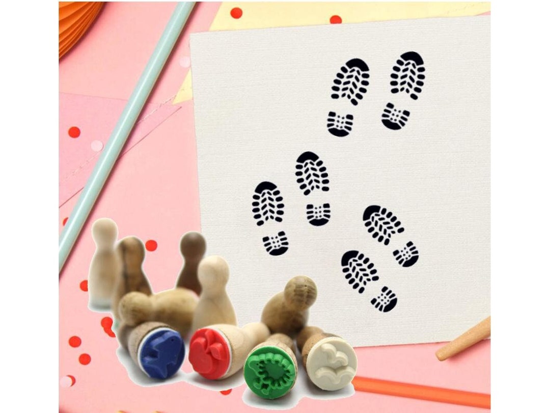 Stemplino Mini Stamp Shoe Print Mini Wooden Stamp Footprint Gnome Motif ...