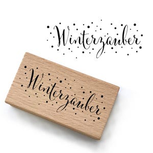 Timbro con motivo timbro natalizio -Magia invernale- regalo di Natale personale Cartolina di Natale Decorazioni natalizie artigianali, Pro-033 64 x 26 mm