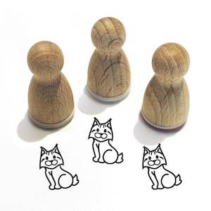 Mini tampon -Leonie Lynx- Timbre pour enfants à motif animal pour l'artisanat, la peinture, le journal, le calendrier de l'Avent, les idées de petits cadeaux, série 10-F013