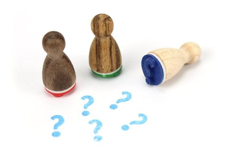 Stemplino Mini Stamp - Question Mark - Wooden Motif Stamp for Journal ...